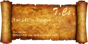 Tarján Csaba névjegykártya